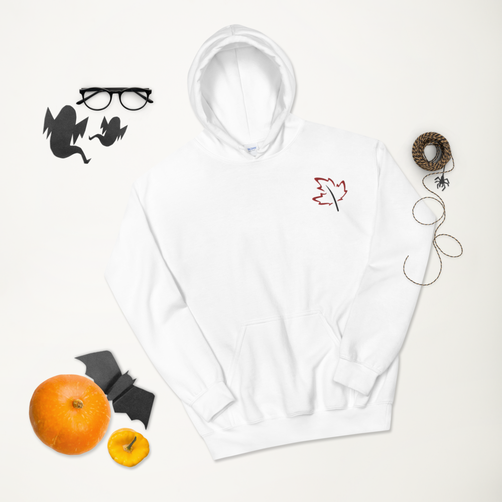 Quietly Canadian™ Embroidered Windy Leaf Unisex Hoodie