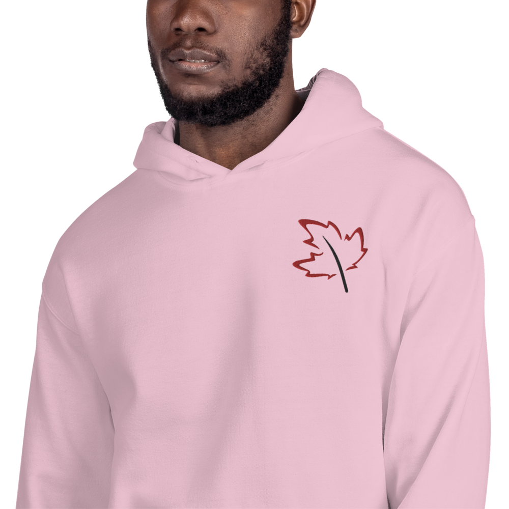 Quietly Canadian™ Embroidered Windy Leaf Unisex Hoodie