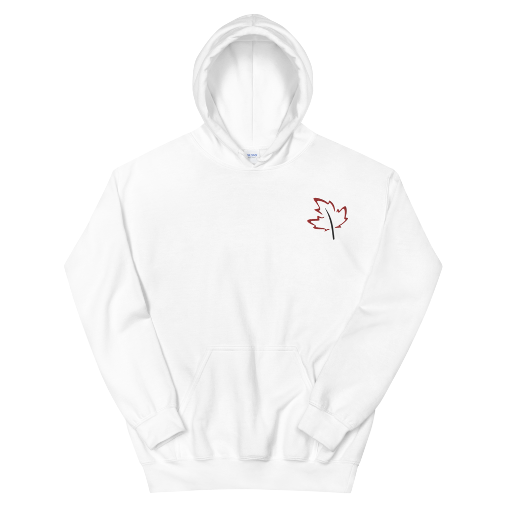 Quietly Canadian™ Embroidered Windy Leaf Unisex Hoodie