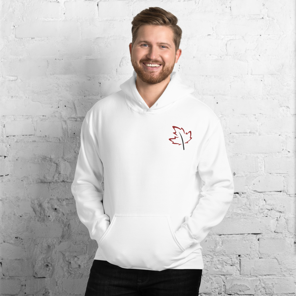 Quietly Canadian™ Embroidered Windy Leaf Unisex Hoodie
