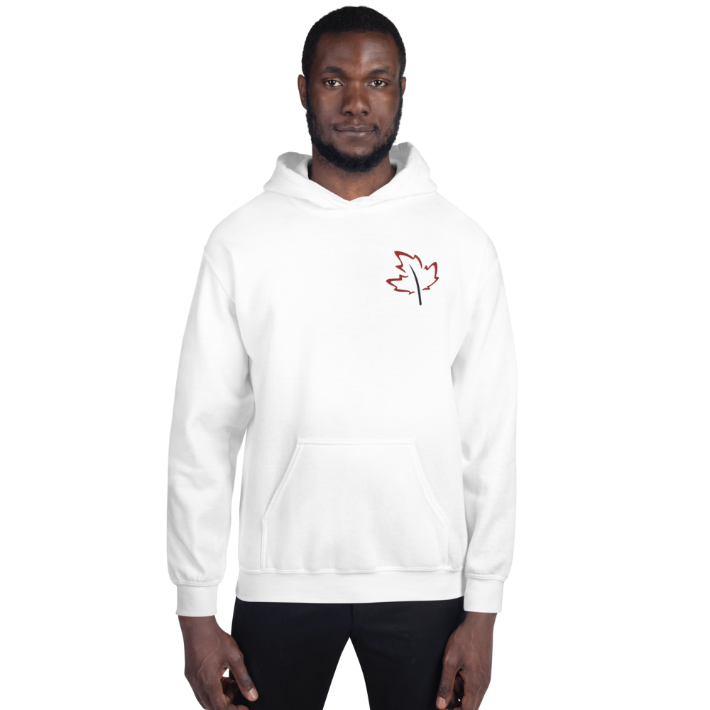 Quietly Canadian™ Embroidered Windy Leaf Unisex Hoodie