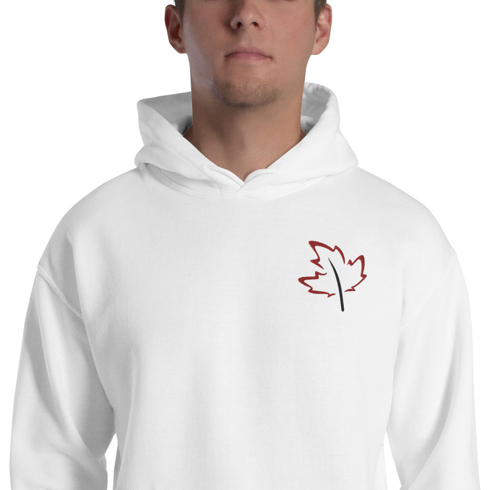 Quietly Canadian™ Embroidered Windy Leaf Unisex Hoodie