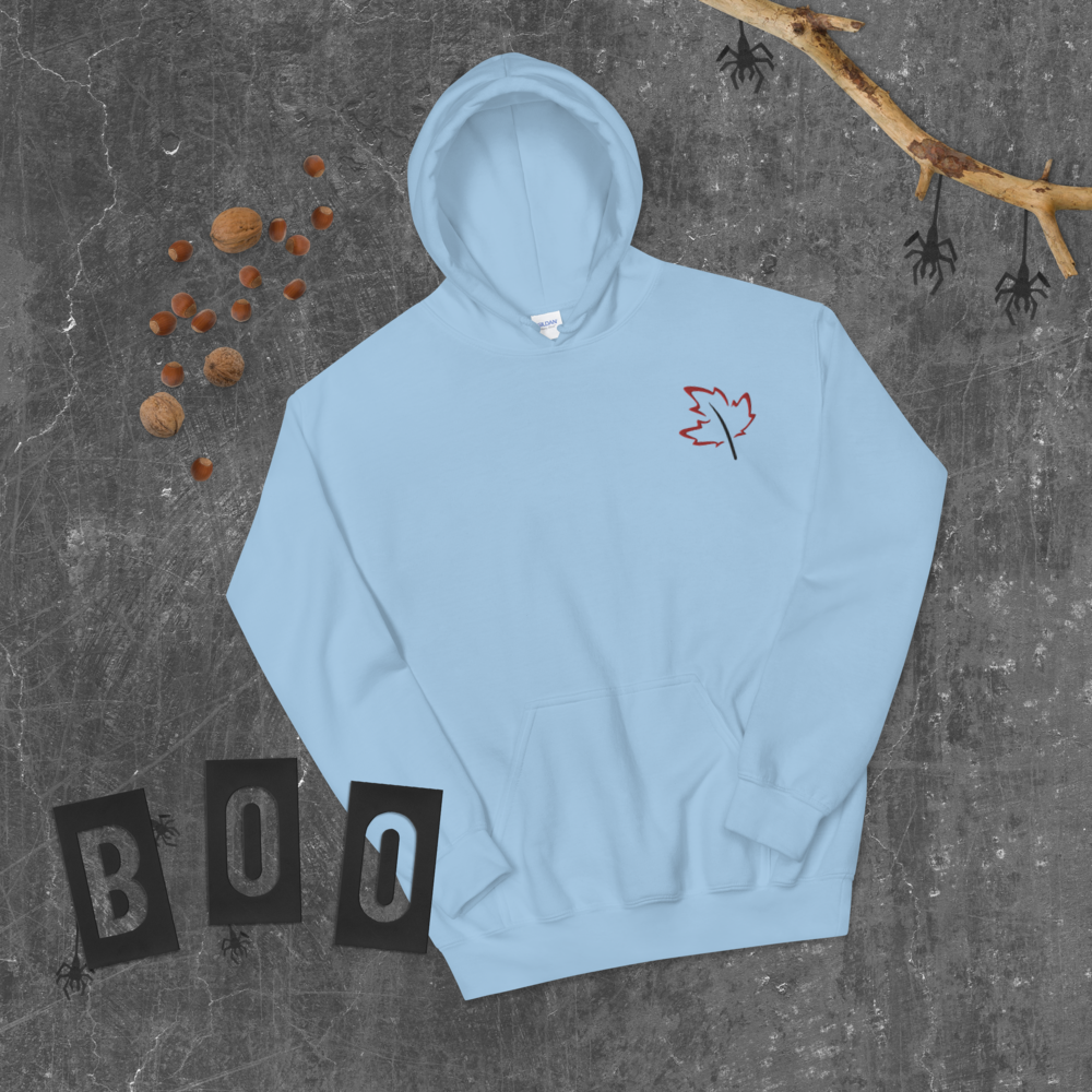 Quietly Canadian™ Embroidered Windy Leaf Unisex Hoodie