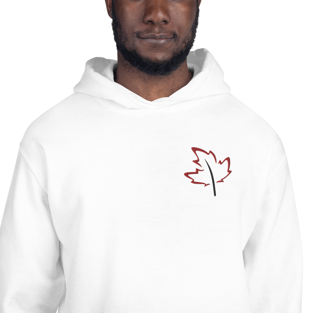 Quietly Canadian™ Embroidered Windy Leaf Unisex Hoodie