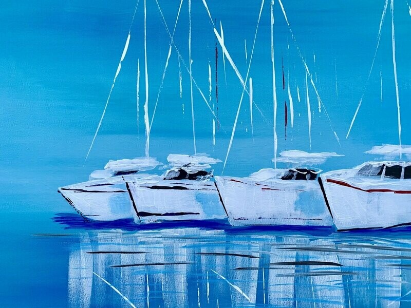 Boat Painting Mirror Reflection