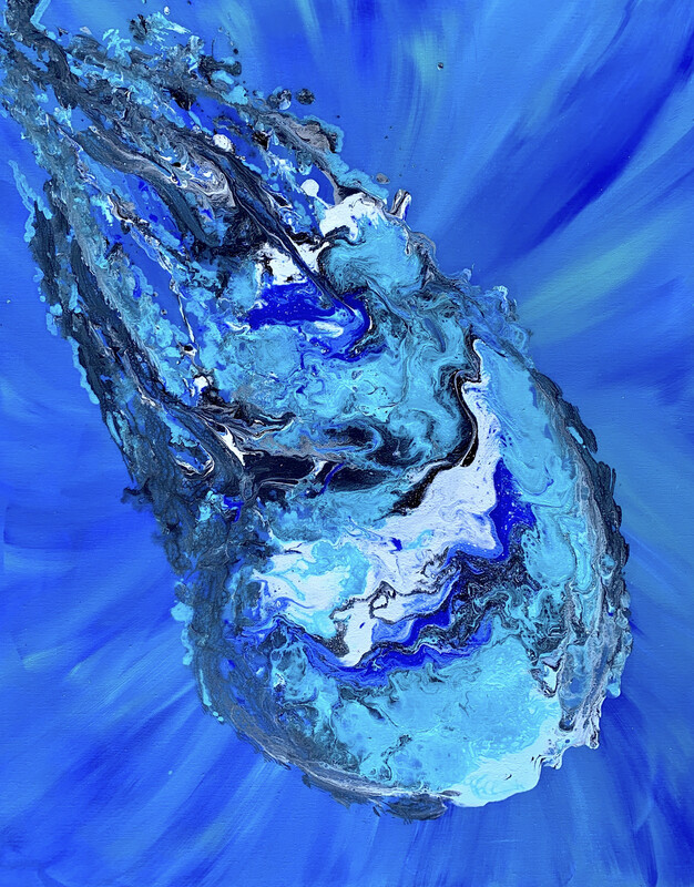 Abstract Jellyfish Deep Blue #1
