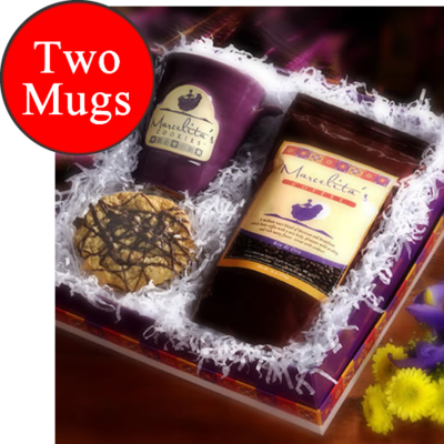 Handcrafted - Two Mugs with Cookies and Coffee