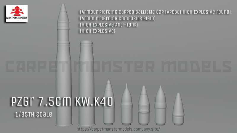 7.5 Cm Kw.K40 Ammo 1/35th