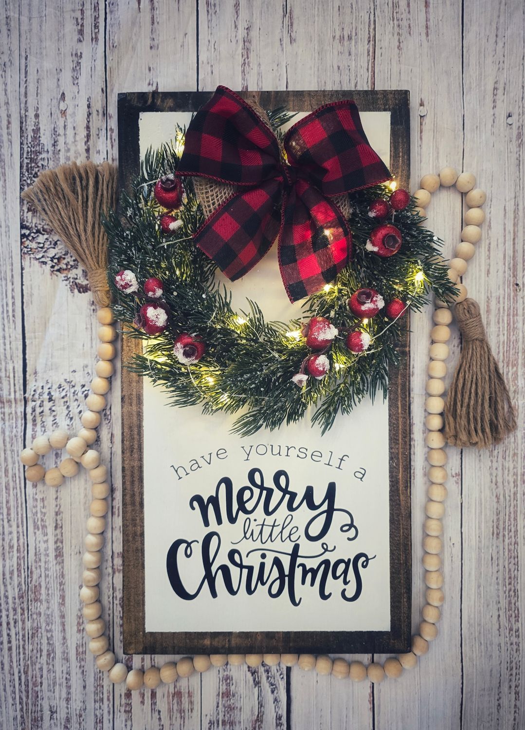 Merry Little Christmas Wreath Sign