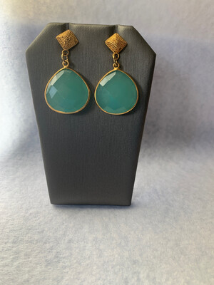 Gold Vermeil and Chalcedony Earrings