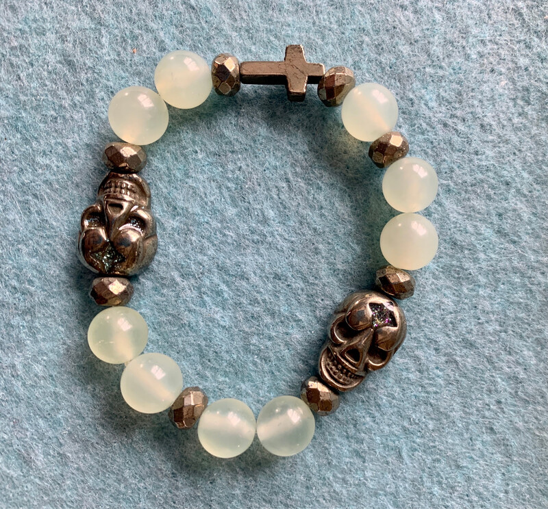 Prehnite And Pyrite Bracelet