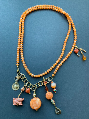 Sunstone/Charm Necklace