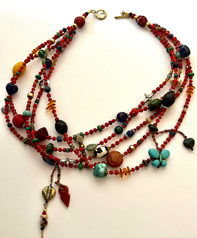 Five Strand Charmed Necklace