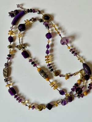 Amethyst and Citrine Stunning Necklace