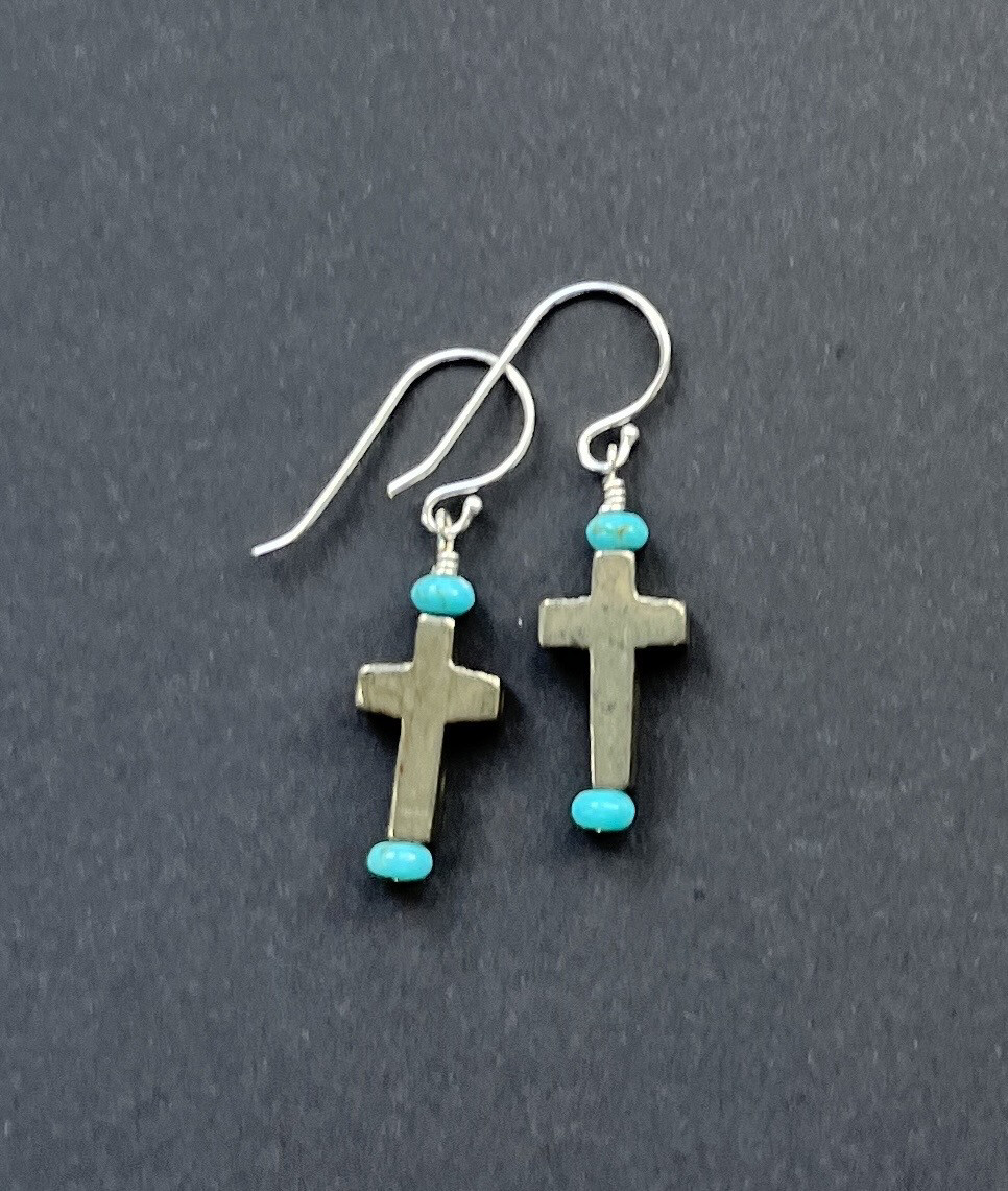 Pyrite/Turquoise Earrings