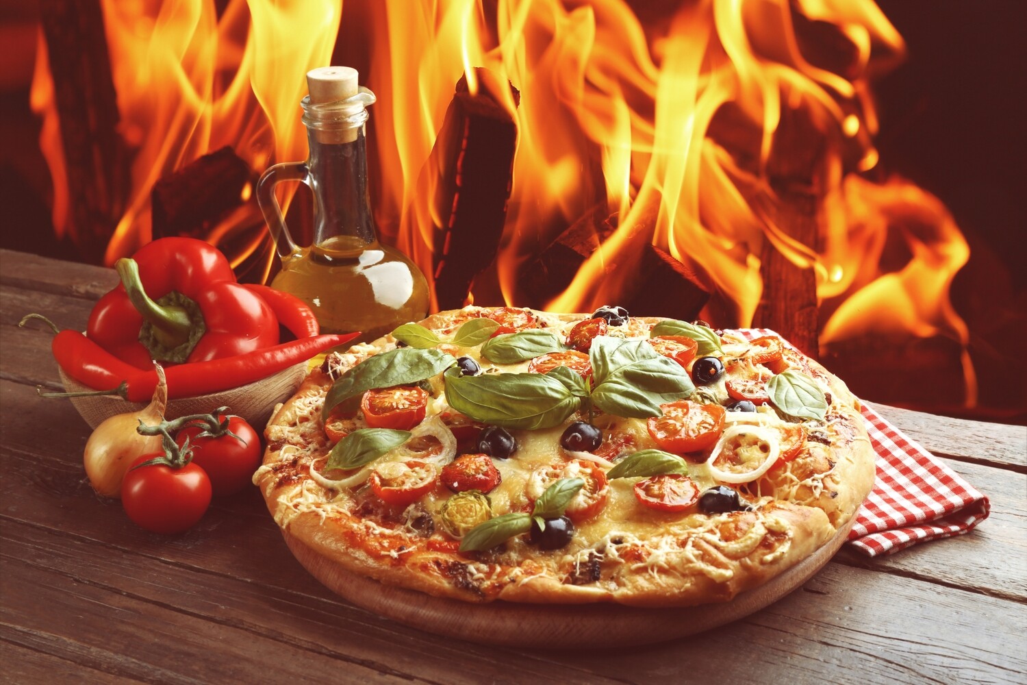 Pizza O Sole Mio + Salat