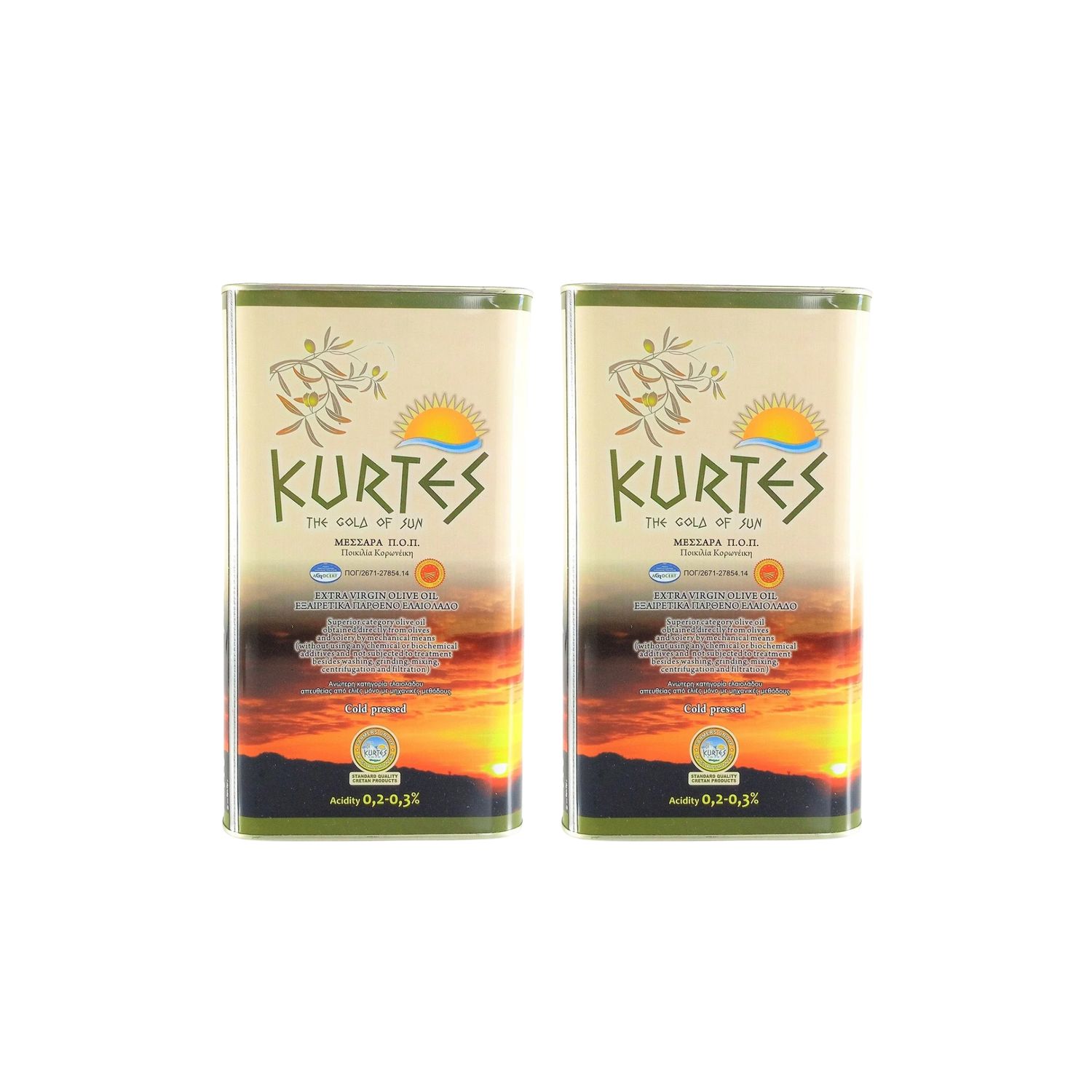 KURTES Extra Virgin Olive Oil 2x 3lt Crete Zaros