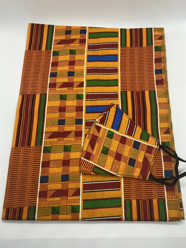 Kente mask and wrap set