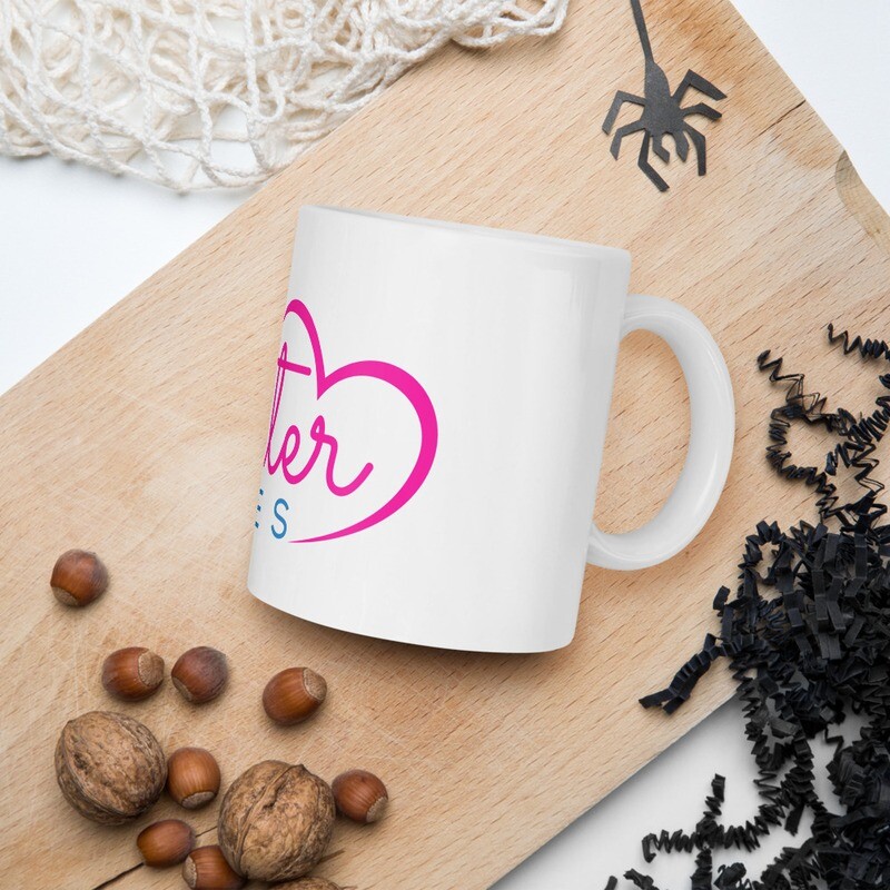 White glossy mug