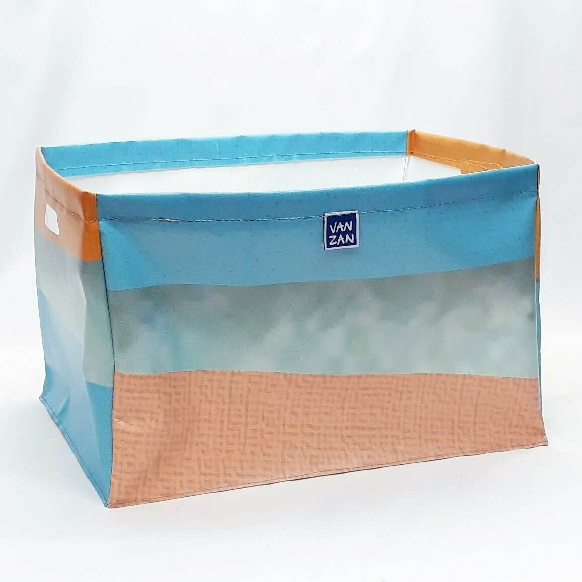 krat blauw/oker/zalm