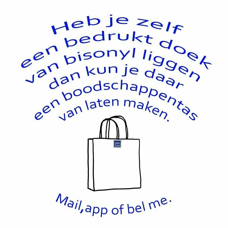 Boodschappentas van eigen bedrukt doek (bisonyl)?