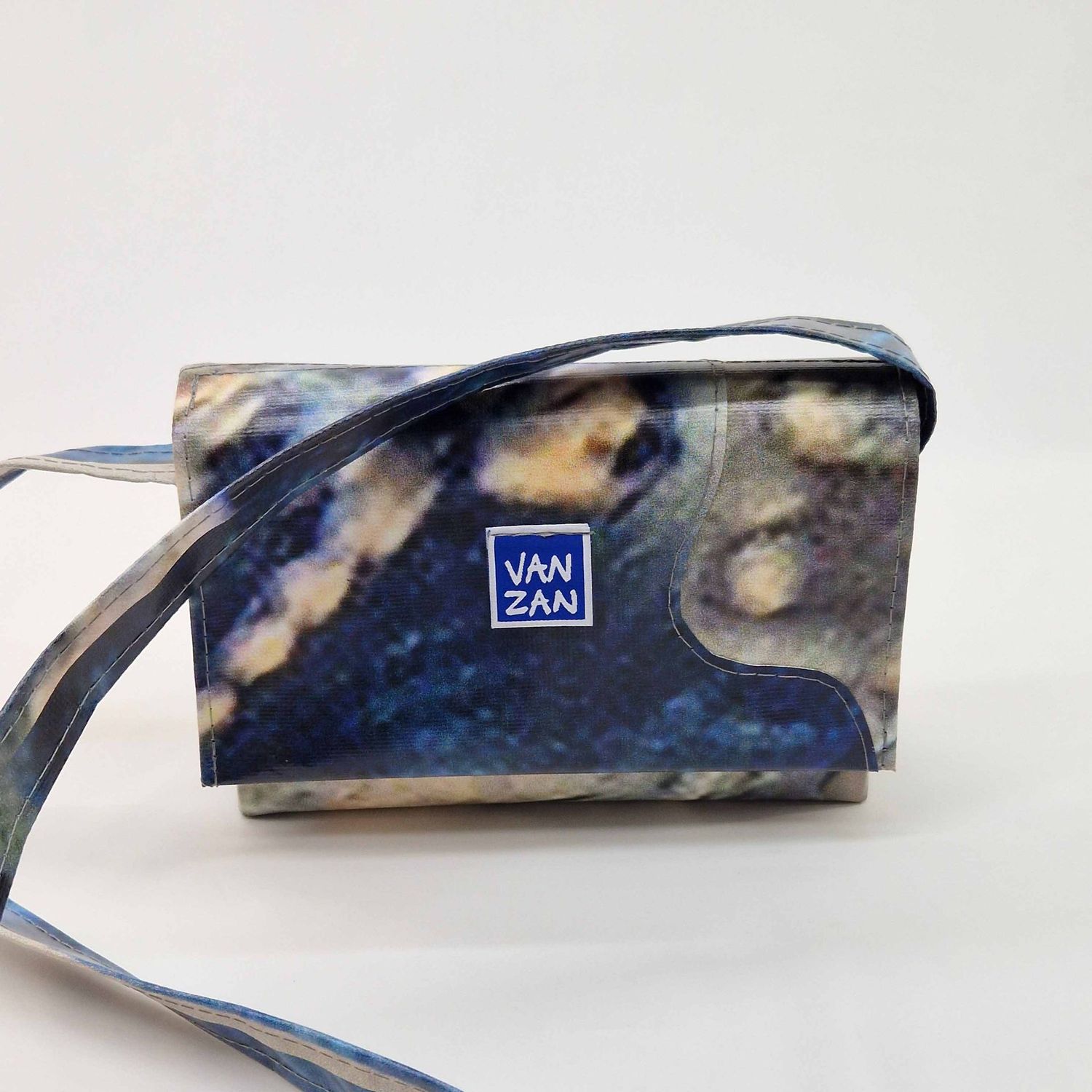 S-tas blauw/goud stiksel