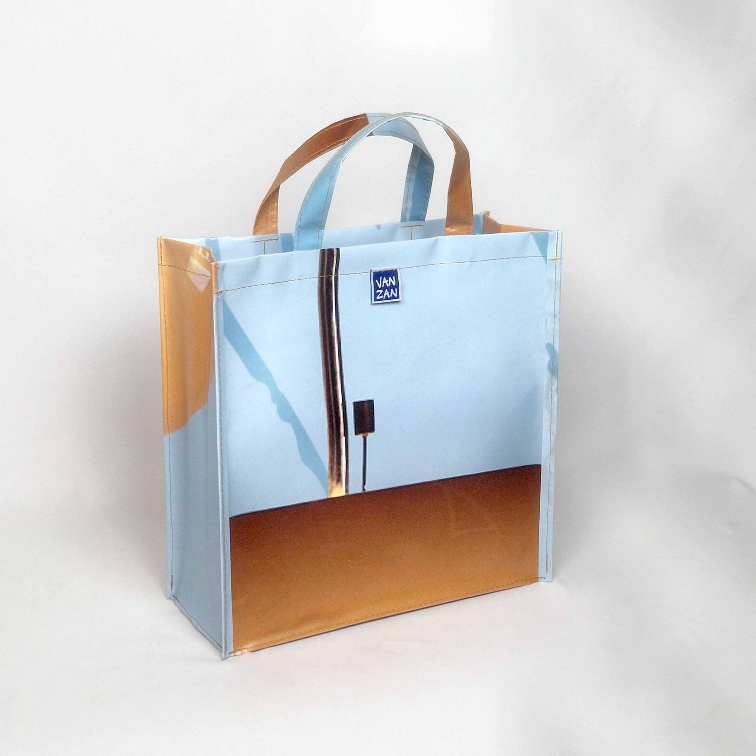 boodschappentas blauw oker