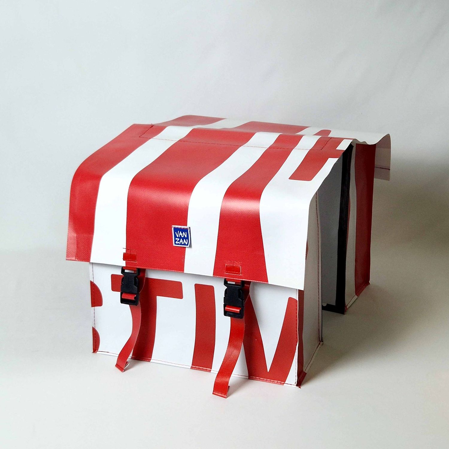 Fietstas rood - wit Fietstas rood - wit