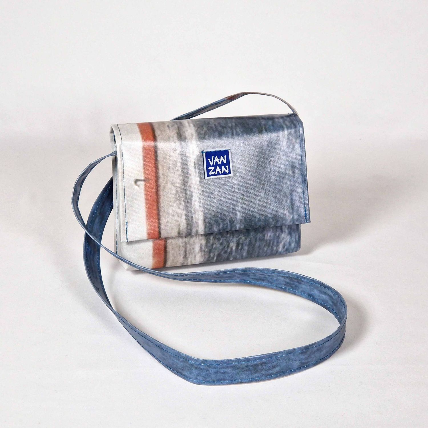 S-tasje gemêleerd blauw