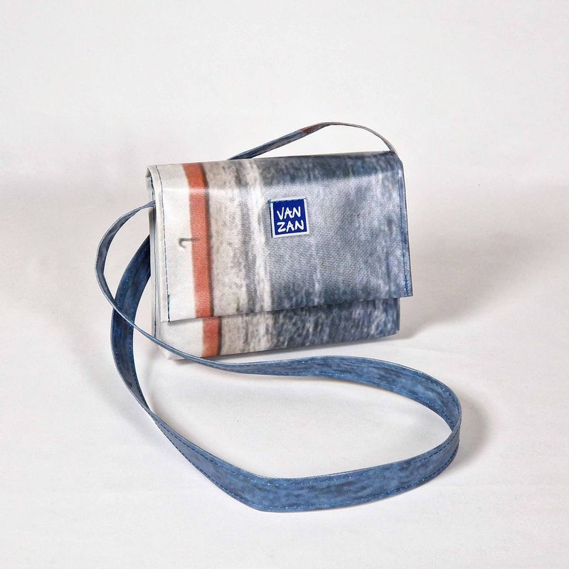 S-tasje gemêleerd blauw