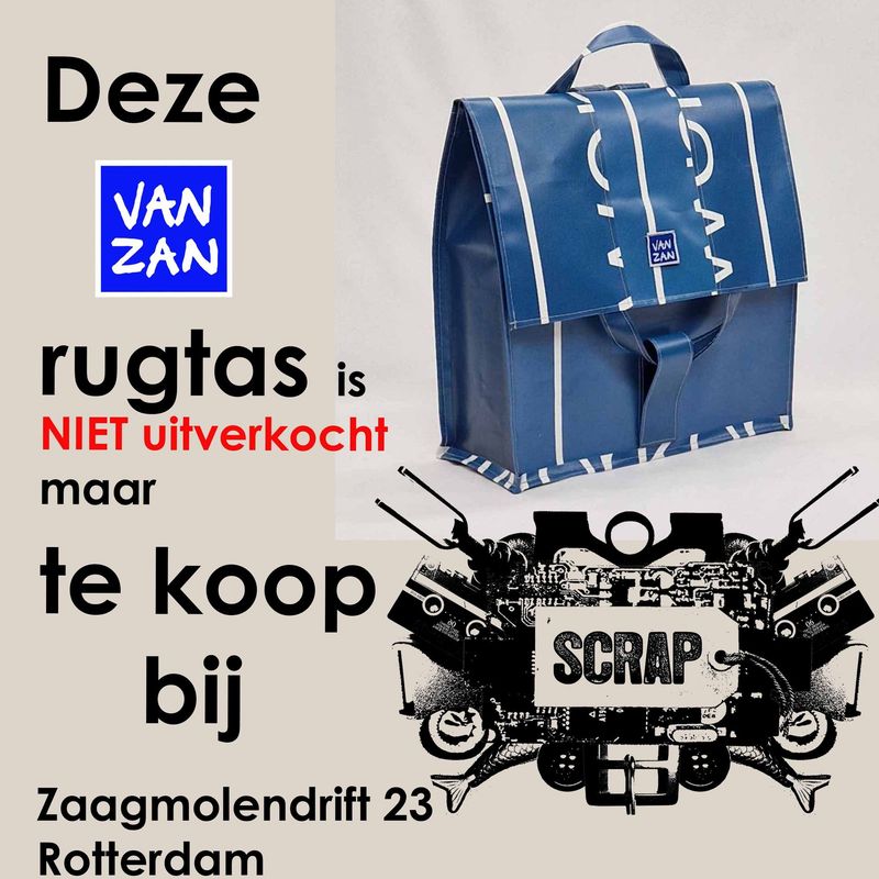 Rugtas blauw-letters