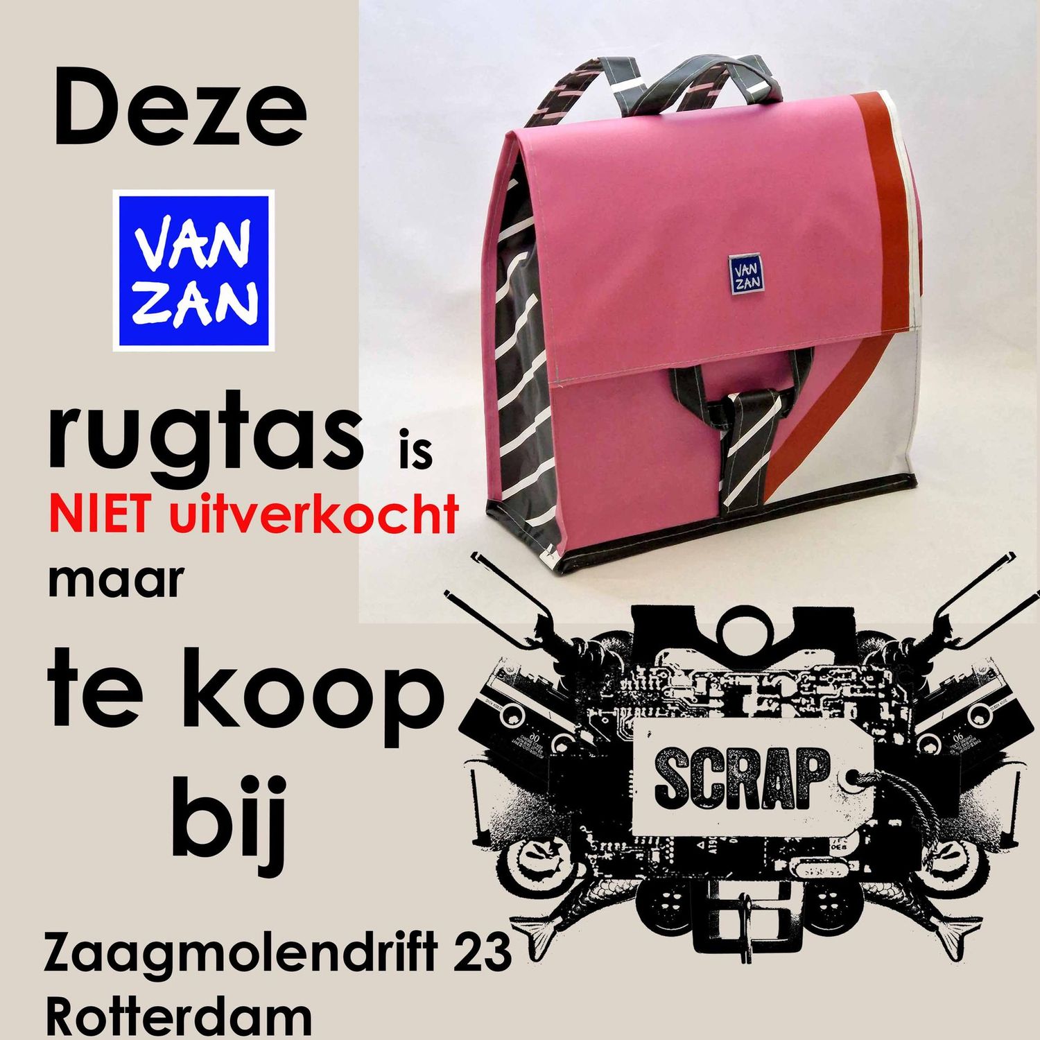 Rugtas roze z/w Rugtas roze z/w