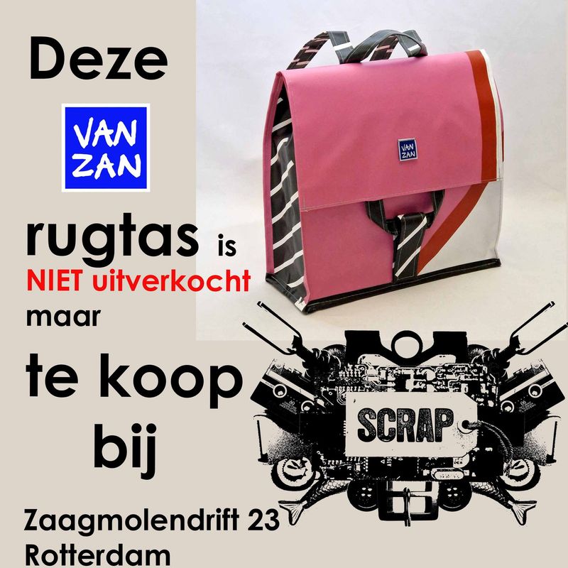Rugtas roze z/w
