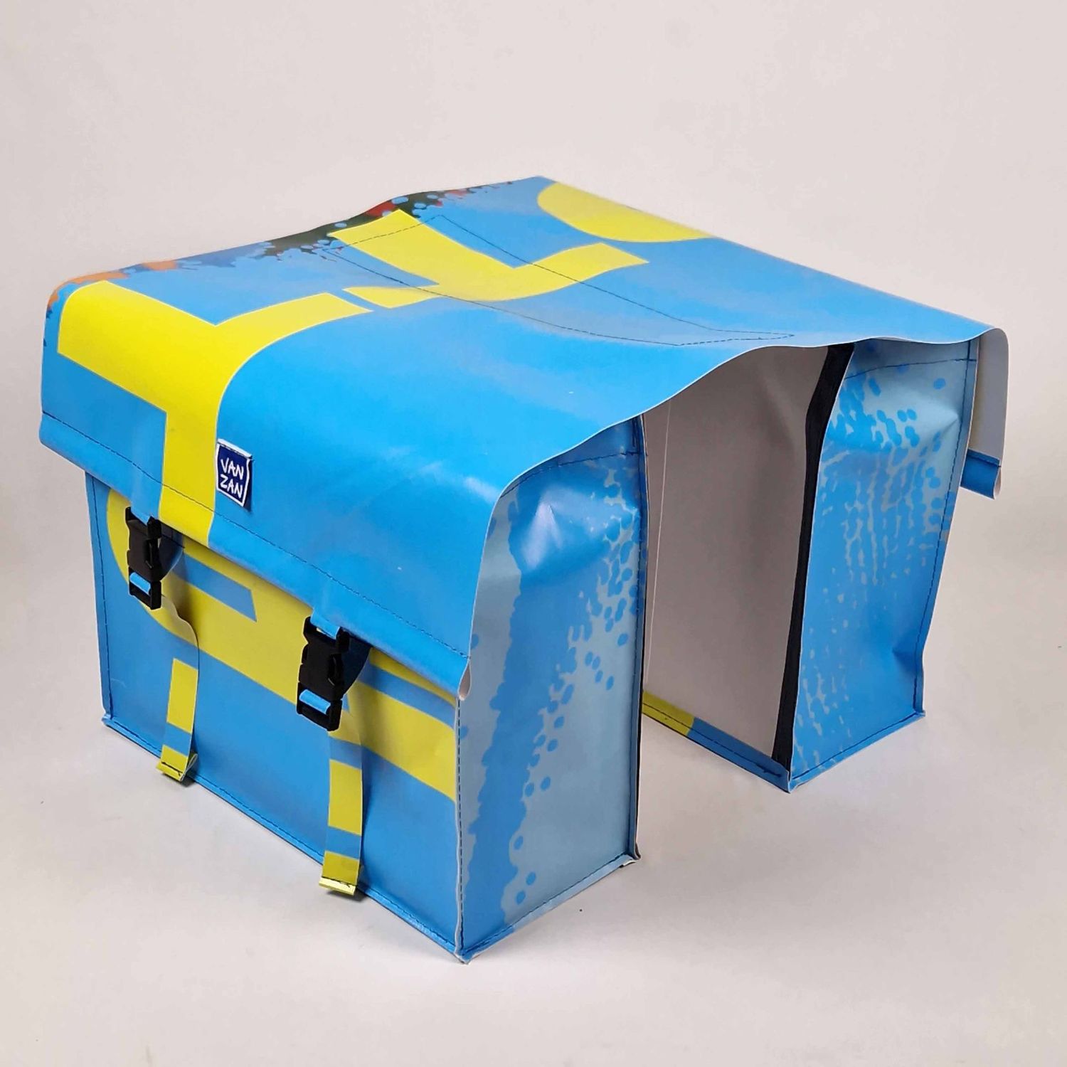 Fietstas blauw-geel Fietstas blauw-geel