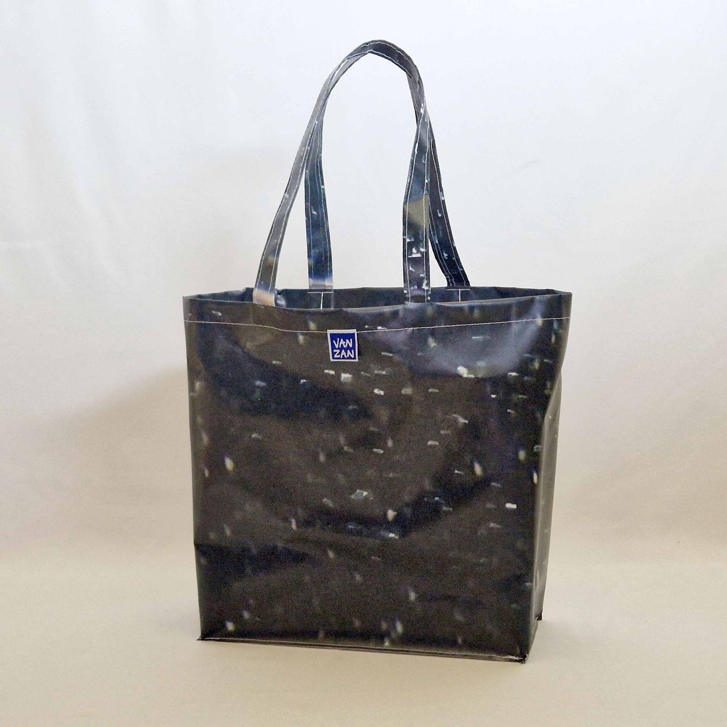 Shopper rond zwart/stip Shopper rond zwart/stip