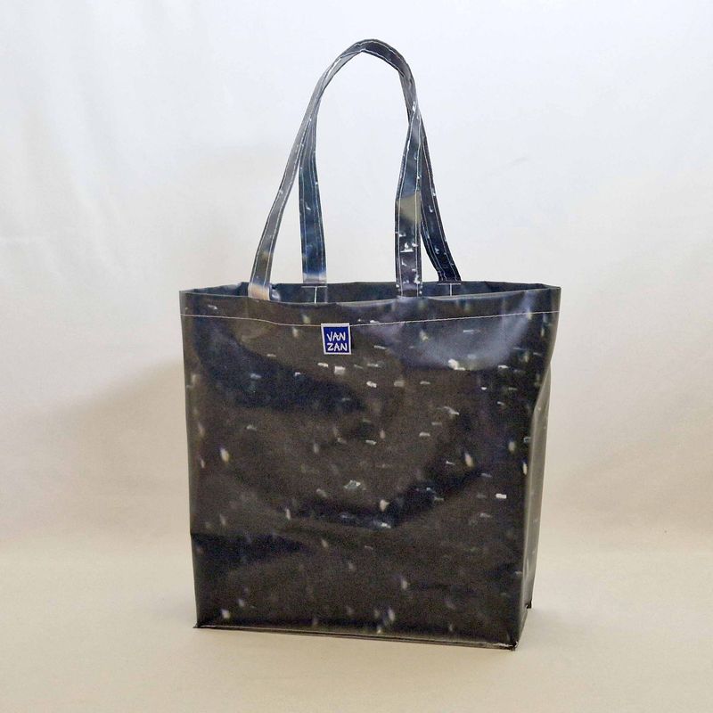 Shopper rond zwart/stip Shopper rond zwart/stip