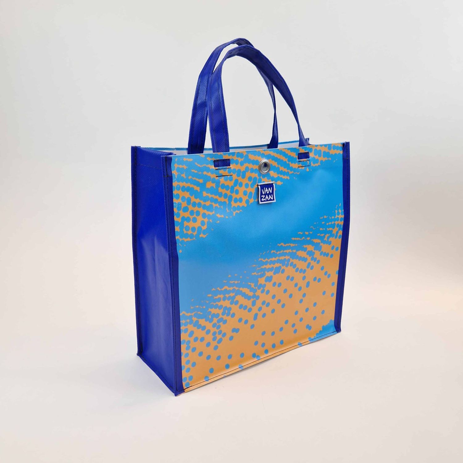 Boodschappentas blauw geel Boodschappentas blauw geel