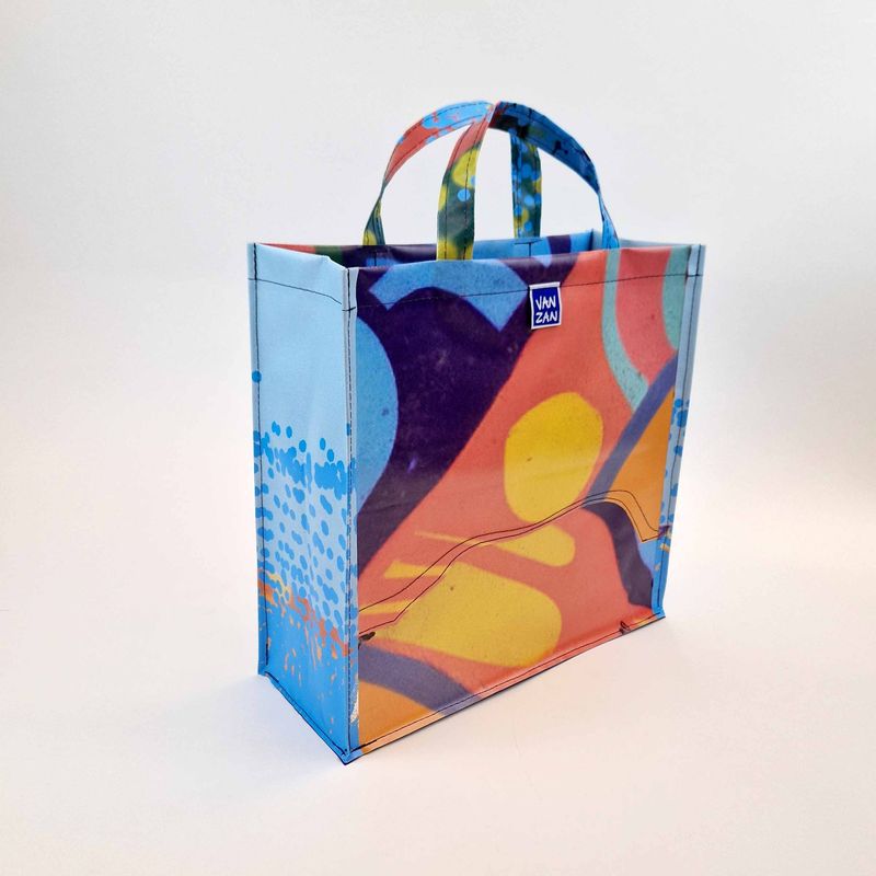 Boodschappentas blauw geel Boodschappentas blauw geel