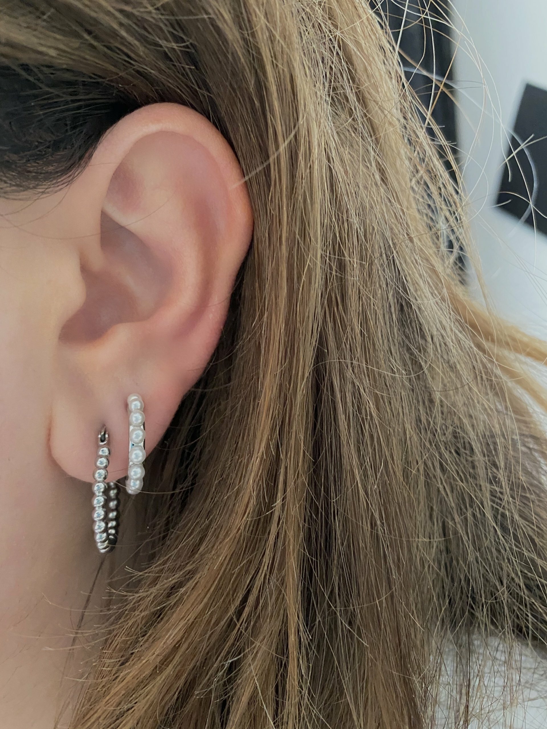 Earring Pearl silver