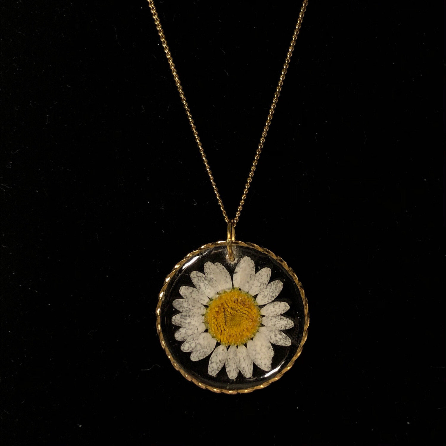 Collar Dorado margarita blanca