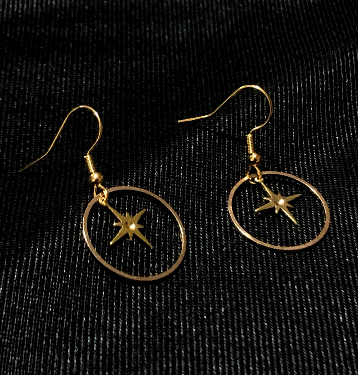 Pendientes círculos con destello dorado