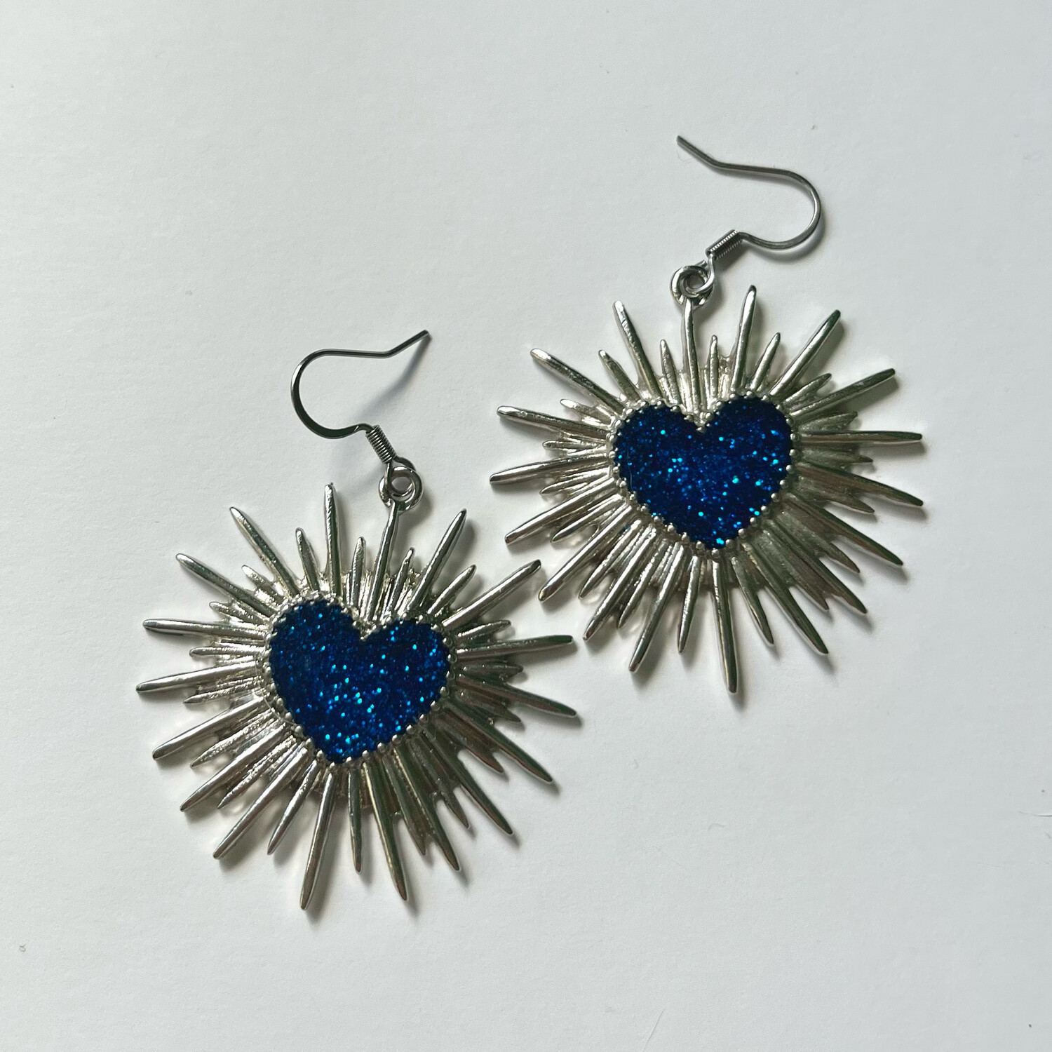 Corazones con espinas purpurina azul Midnights