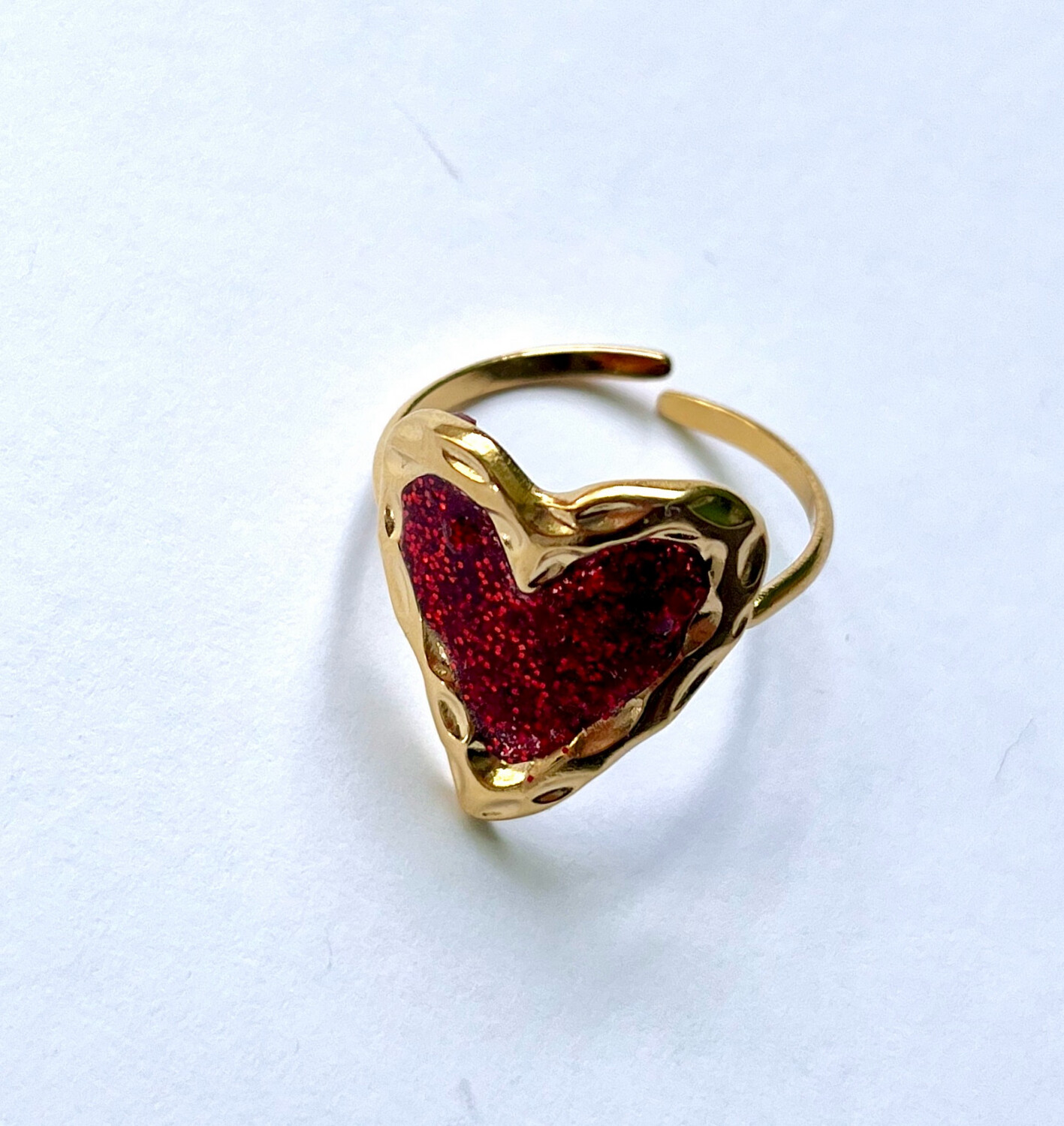 Anillo corazón rojo Red