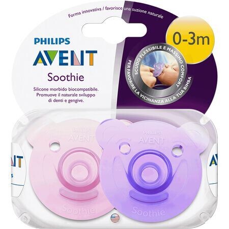 AVENT SOOTHIE 0 - 3m LILA / ROSA