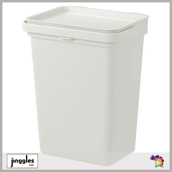 HÅLLBAR Bin with Lid. Light Grey. 10 ltr