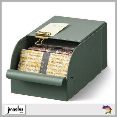 REJSA Box. Grey-Green Metal. 9x17x7.5 cm