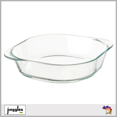 FÖLJSAM Oven Dish. Clear Glass. 24.5x24.5 cm