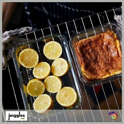 Food Container. Rectangular. Glass. 1 ltr