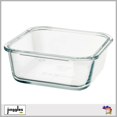 Food Container. Square. Glass. 600 ml