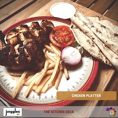 GRILLED HALF-CHICKEN PLATTER with ARABIAN BREAD &amp; French Fries